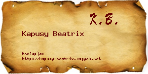 Kapusy Beatrix névjegykártya