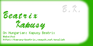 beatrix kapusy business card